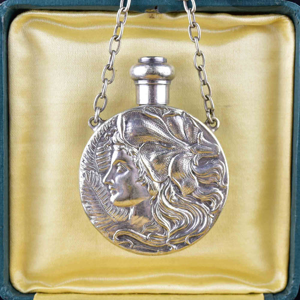 14kt gold and diamond heart labradorite perfume bottle necklace | Luna Skye